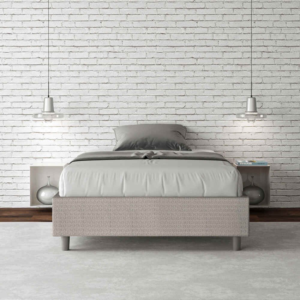 Letto una piazza e mezza rivestito in Tessuto Labirinto – AZELIA