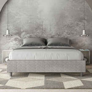 Letto Matrimoniale rivestito in Tessuto Aragona – AZELIA