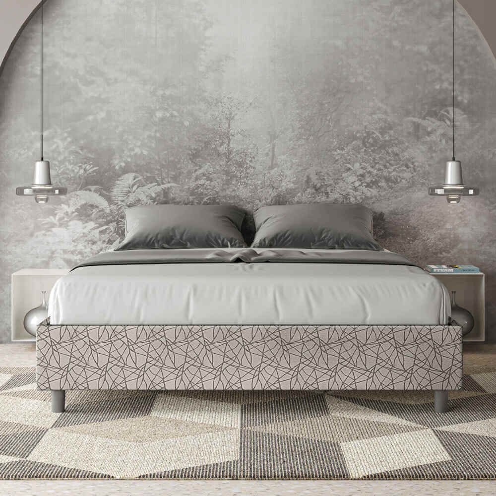 Letto Matrimoniale rivestito in Tessuto Era – AZELIA
