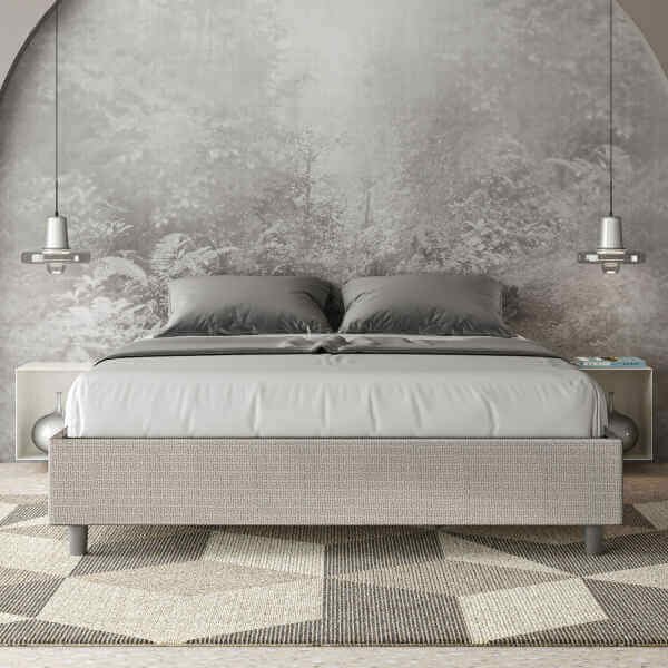 Letto Matrimoniale rivestito in Tessuto Labirinto – AZELIA