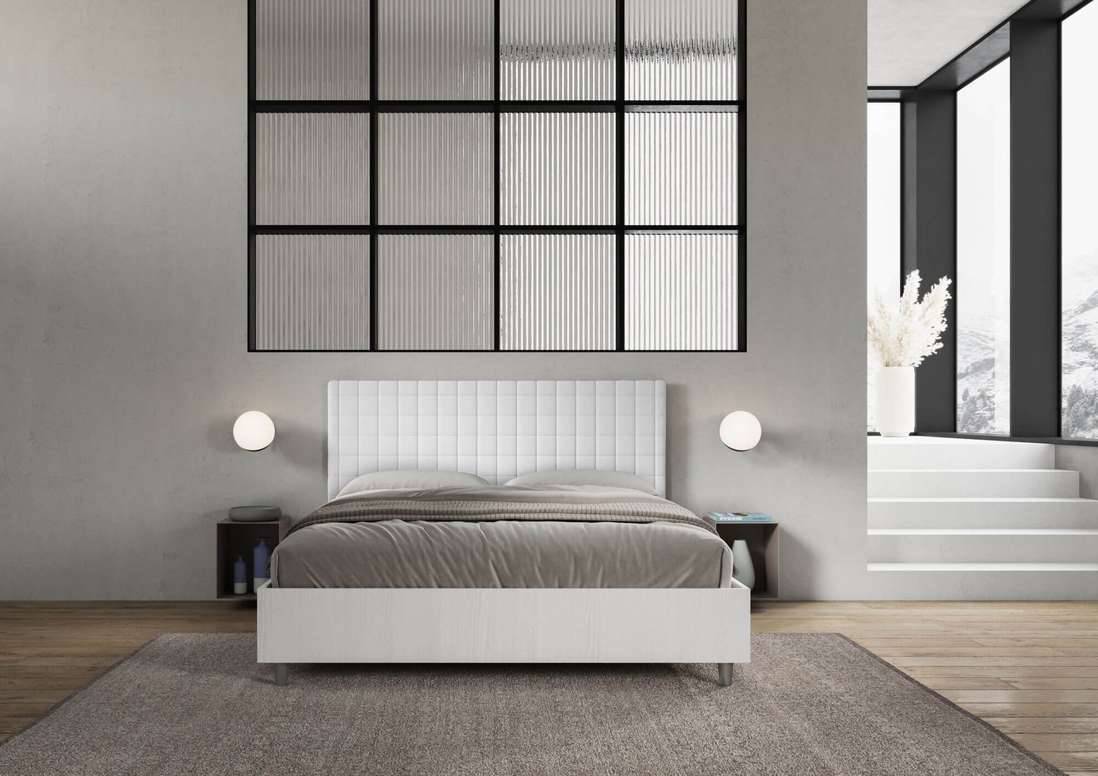 Letto Matrimoniale rivestito in Similpelle – BURMY