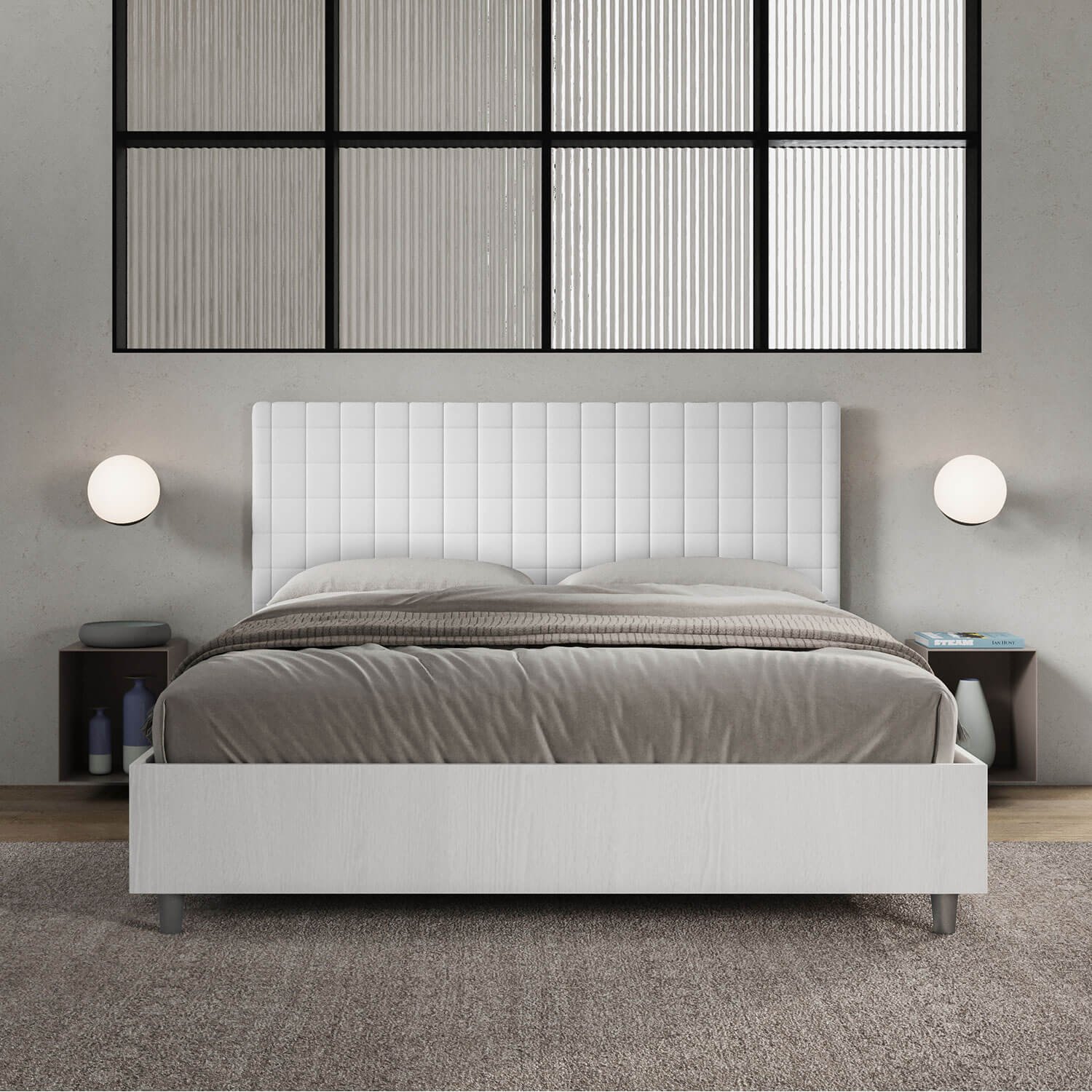 Letto Matrimoniale rivestito in Similpelle – BURMY