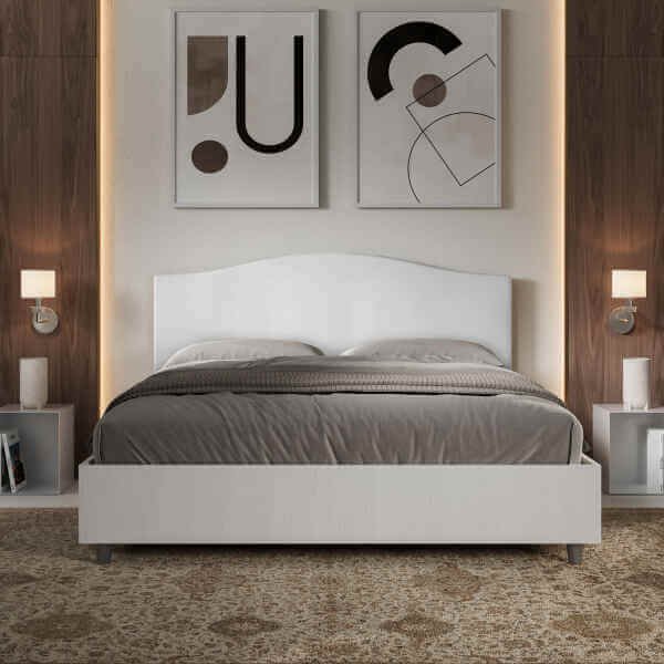 Letto Matrimoniale rivestito in Similpelle – GRACE