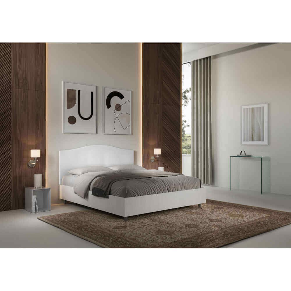 Letto Matrimoniale rivestito in Similpelle – GRACE