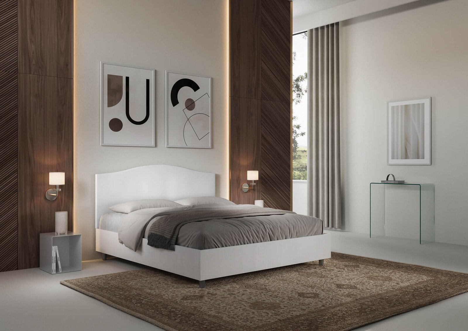 Letto Matrimoniale rivestito in Similpelle – GRACE