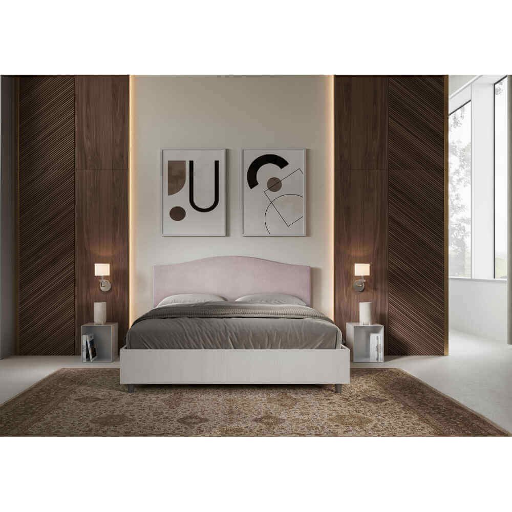 Letto Matrimoniale rivestito in Microfibra – GRACE
