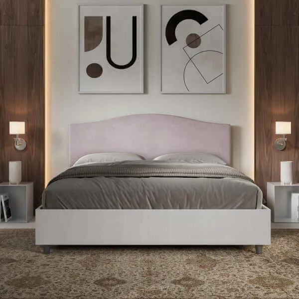 Letto Matrimoniale rivestito in Microfibra – GRACE