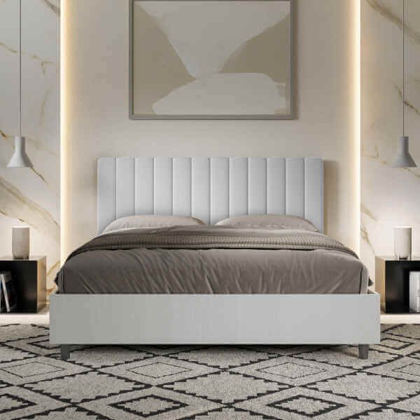Letto Matrimoniale rivestito in Similpelle – KAIA
