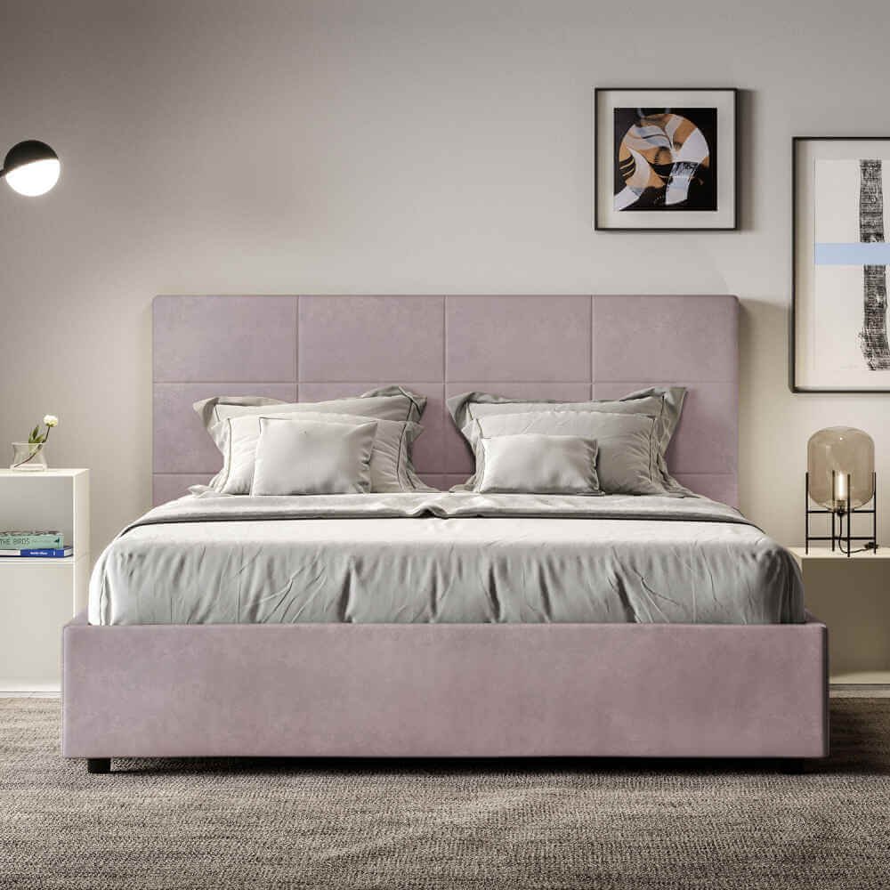 Letto alla Francese rivestito in Microfibra – MIKA