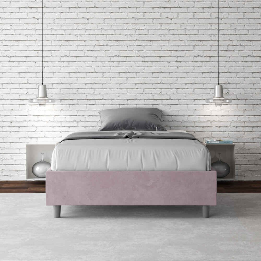 Letto una piazza e mezza rivestito in Microfibra – AZELIA