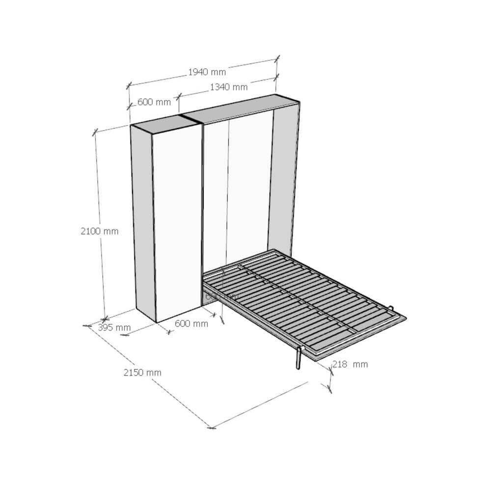 Letto una piazza e mezza a scomparsa 120 verticale con colonna – KENTARO