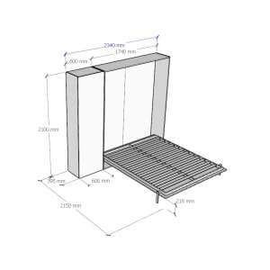 Letto matrimoniale a scomparsa 160 verticale con colonna – KENTARO