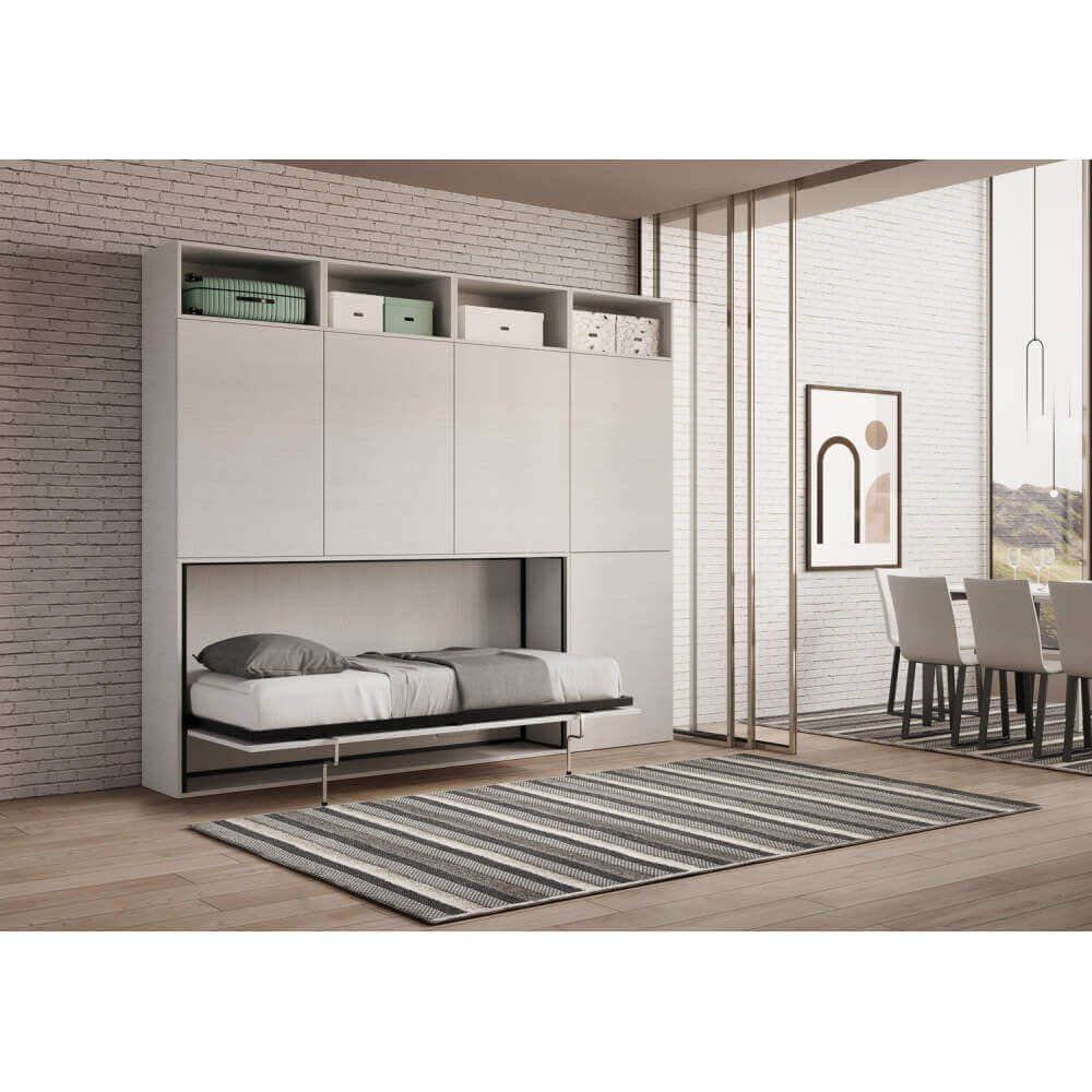 Letto a scomparsa singolo orizzontale con materasso composizione B – KANDO
