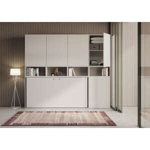 Letto a scomparsa singolo orizzontale con materasso composizione C – KANDO