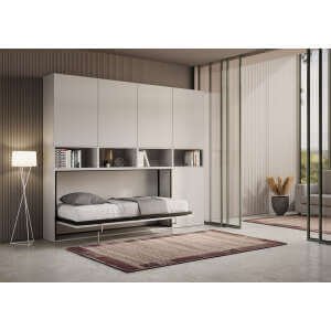 Letto a scomparsa singolo orizzontale con materasso composizione C – KANDO