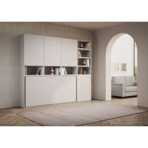 Letto a scomparsa singolo orizzontale con materasso composizione E – KANDO