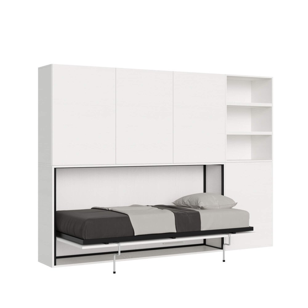 Letto a scomparsa singolo orizzontale con materasso composizione F – KANDO