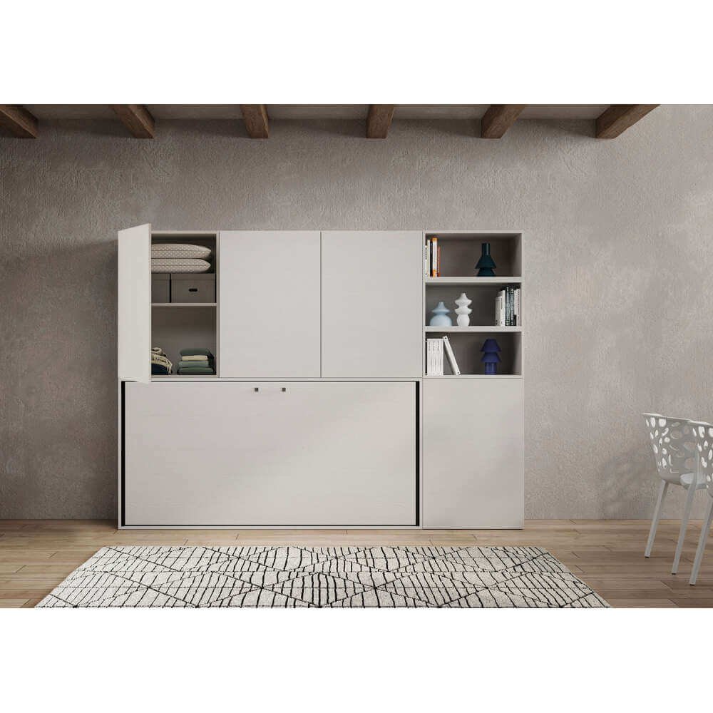 Letto a scomparsa singolo orizzontale con materasso composizione F – KANDO