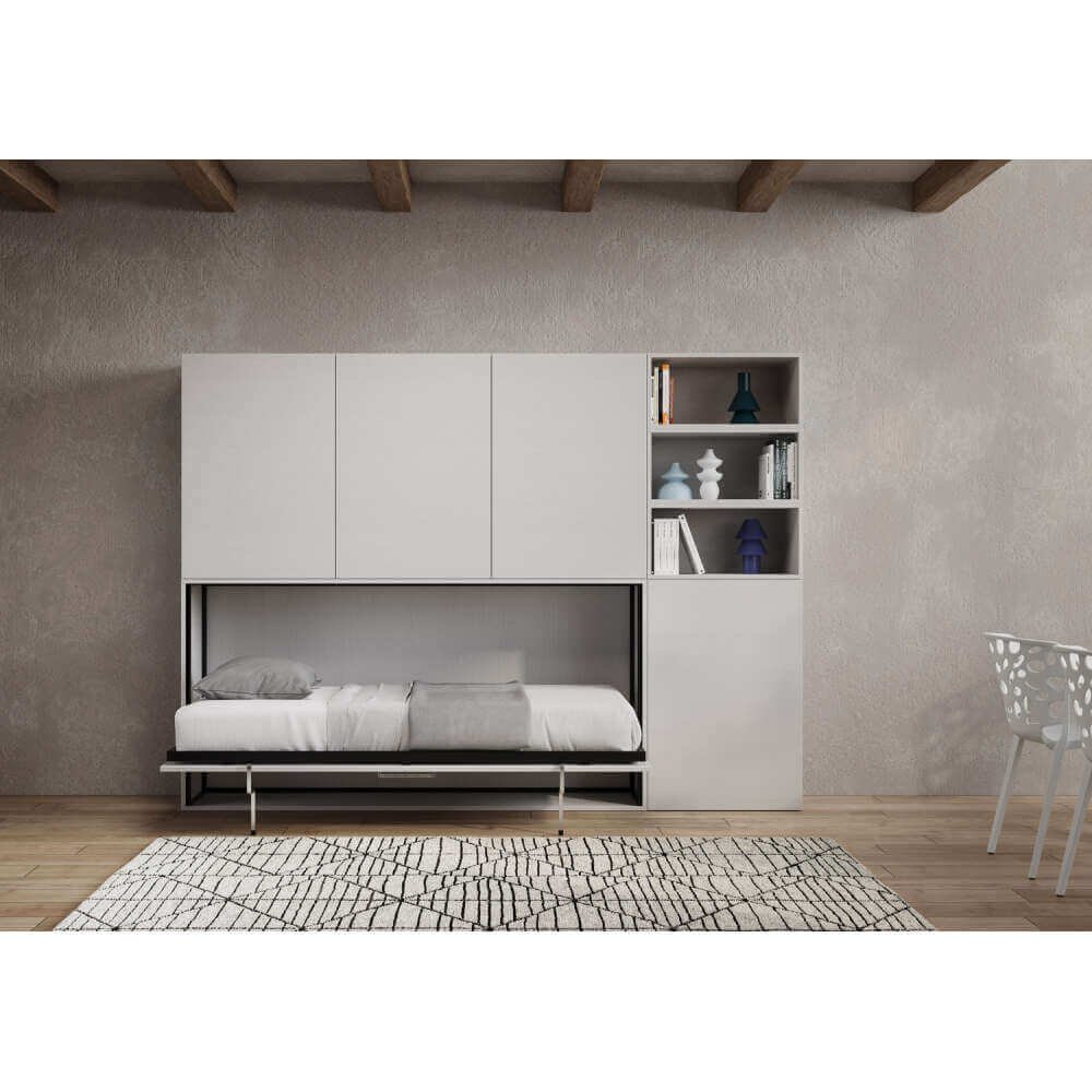 Letto a scomparsa singolo orizzontale con materasso composizione F – KANDO