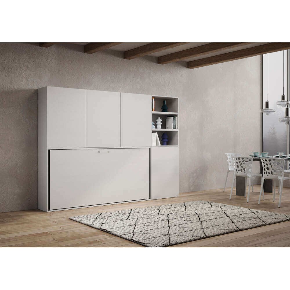 Letto a scomparsa singolo orizzontale con materasso composizione F – KANDO