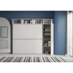 Letto a scomparsa doppio orizzontale con materassi composizione I – KANDO