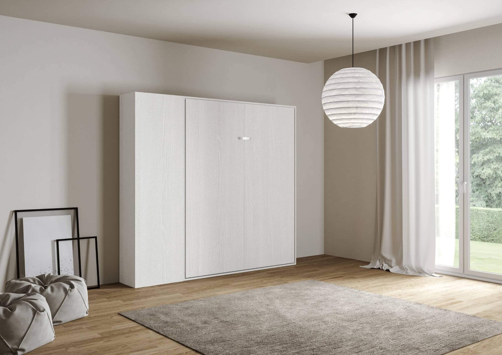 Letto una piazza e mezza a scomparsa 120 verticale con colonna – KENTARO