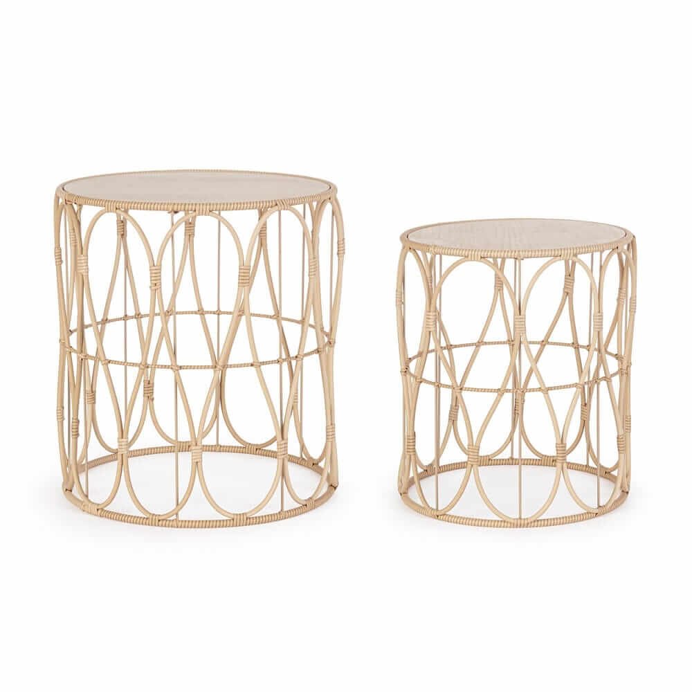 Set di 2 tavolino rotondo naturale – SERRANO