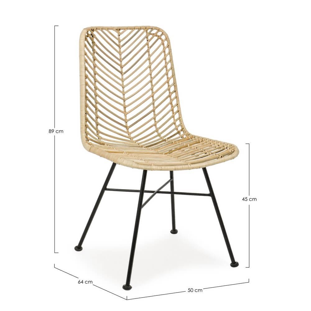 Sedia intrecciatta in rattan (2 Pezzi) – LORE