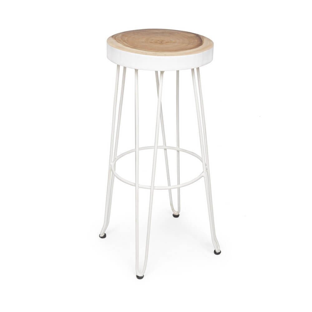 Sgabello Bar con seduta in legno – ELSPETH