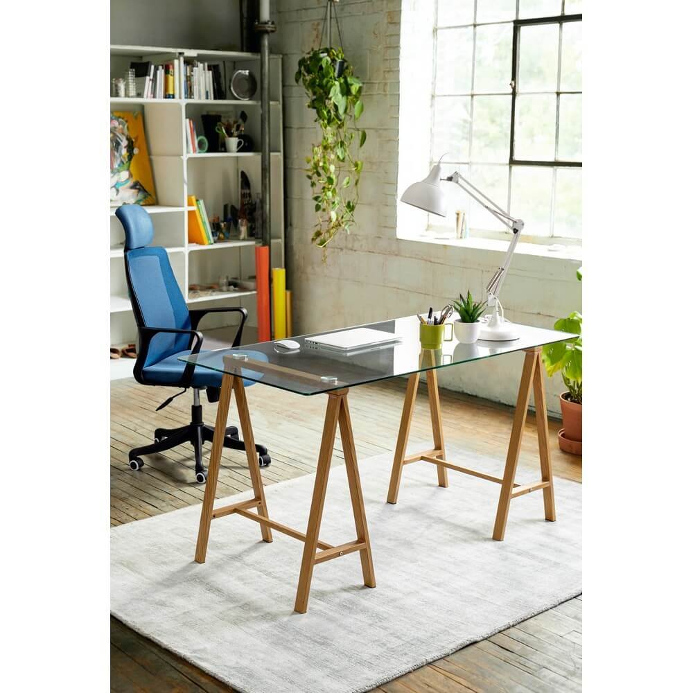 Scrivania con piano in vetro 140X70 – SERAPH
