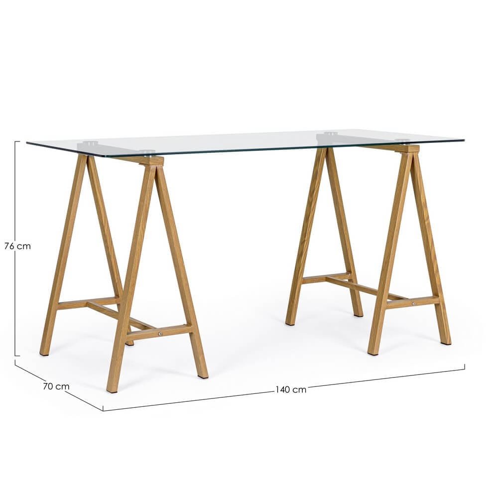 Scrivania con piano in vetro 140X70 – SERAPH