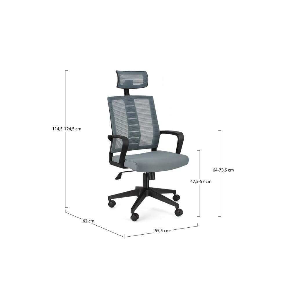 Poltrona ufficio con braccioli grigio scuro – EMPIRE