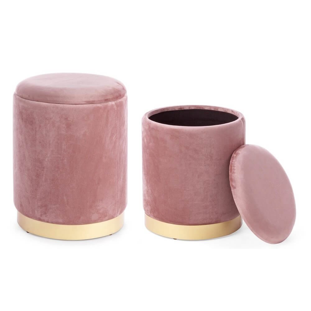Set 2 Pouf Contenitore in velluto – SERENA