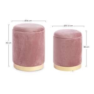 Set 2 Pouf Contenitore in velluto – SERENA