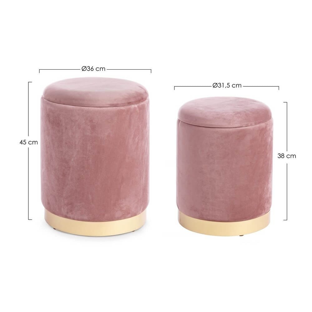 Set 2 Pouf Contenitore in velluto – SERENA