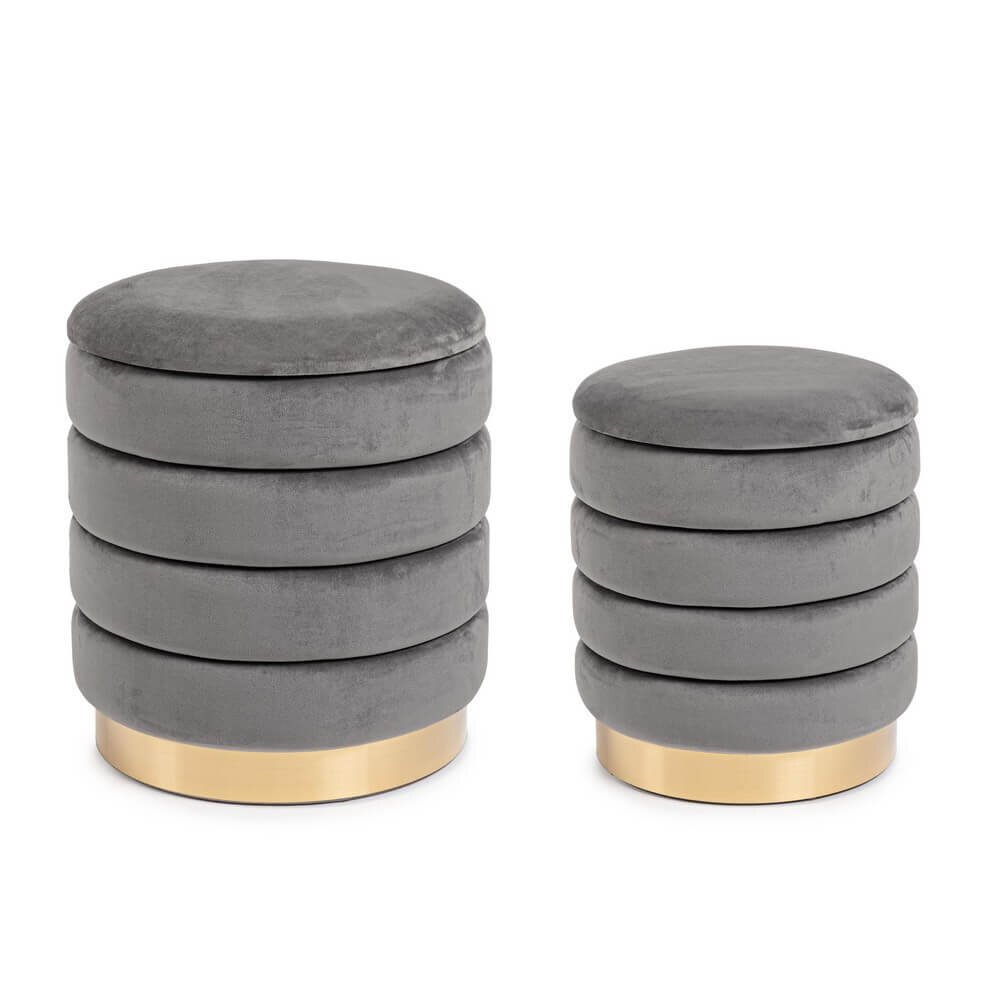 Set 2 Pouf Contenitore in velluto – TINI