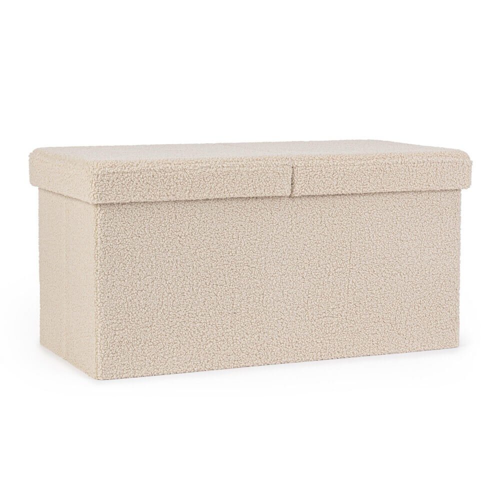 Pouf ContenitorePieg. Ret Boucle Beige (2 Pezzi) – MARTIN