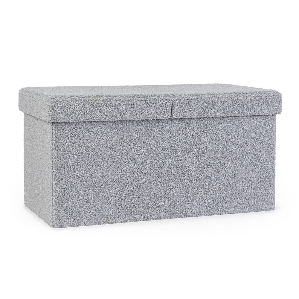 Pouf ContenitorePieg. Ret Boucle Grigia (2 Pezzi) – MARTIN