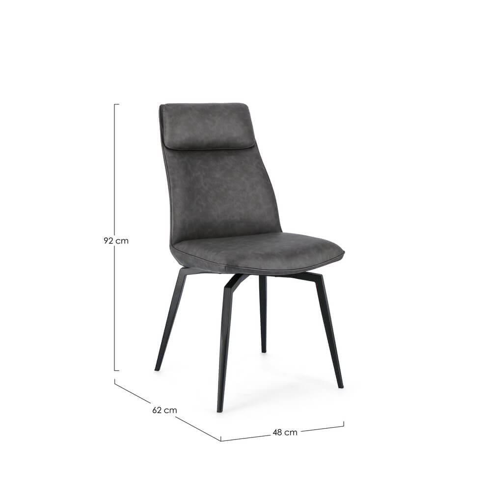 Sedia in Ecopelle moderna (2 Pezzi) – MILES
