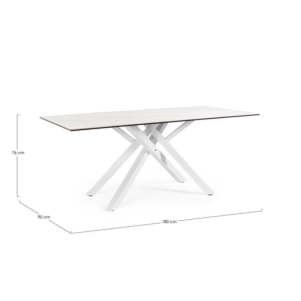 Tavolo da pranzo piano in ceramica e vetro 180X90 – PHOENIX