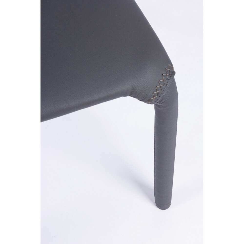 Sedia in Ecopelle Grigia (4 Pezzi) – MYLA