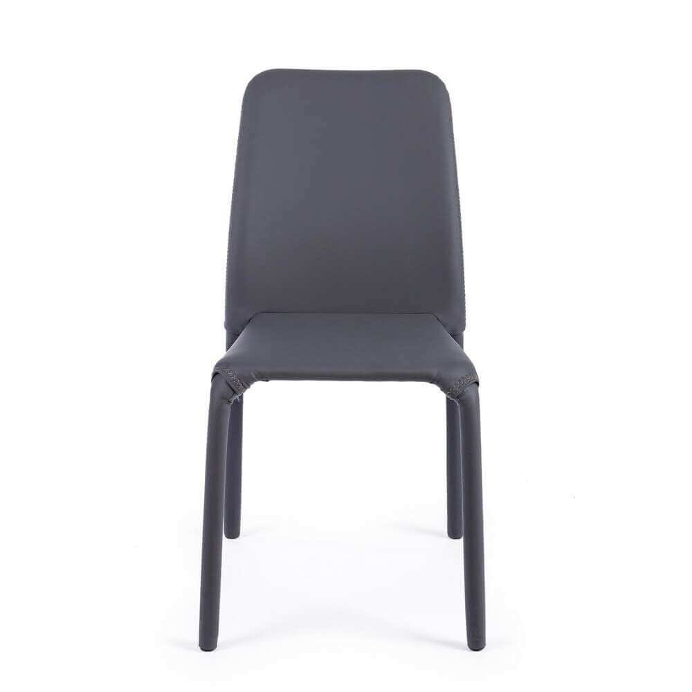Sedia in Ecopelle Grigia (4 Pezzi) – MYLA