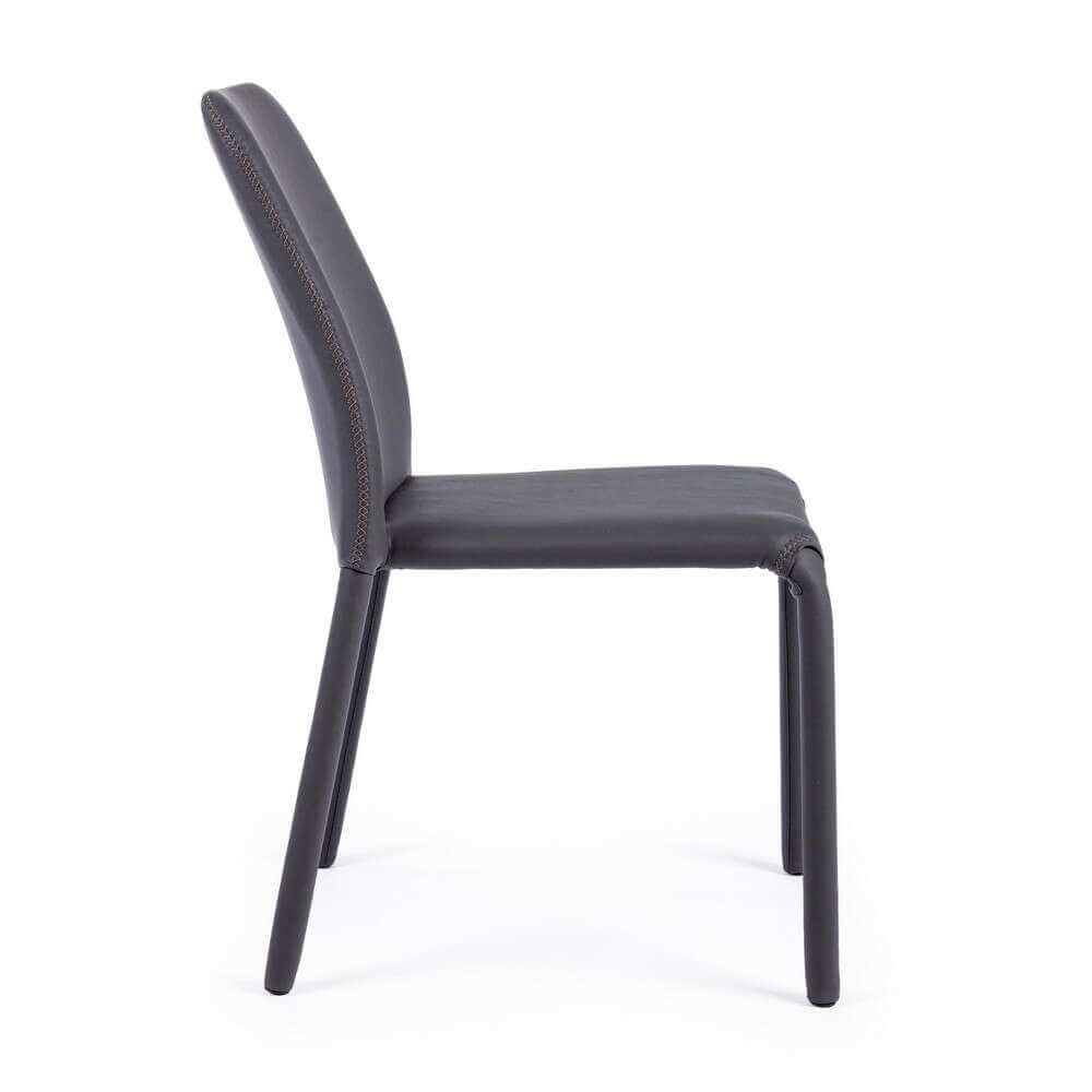 Sedia in Ecopelle Grigia (4 Pezzi) – MYLA
