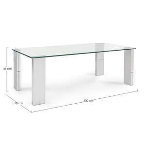 Tavolino moderno con piano in vetro 120X60 – FELIX