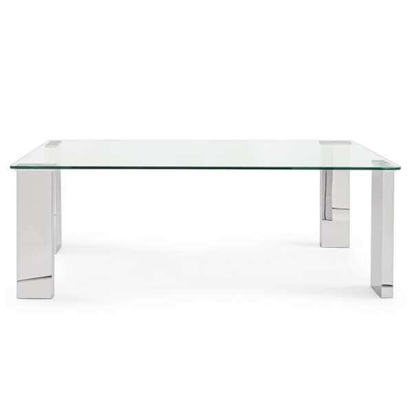 Tavolino moderno con piano in vetro 120X60 – FELIX