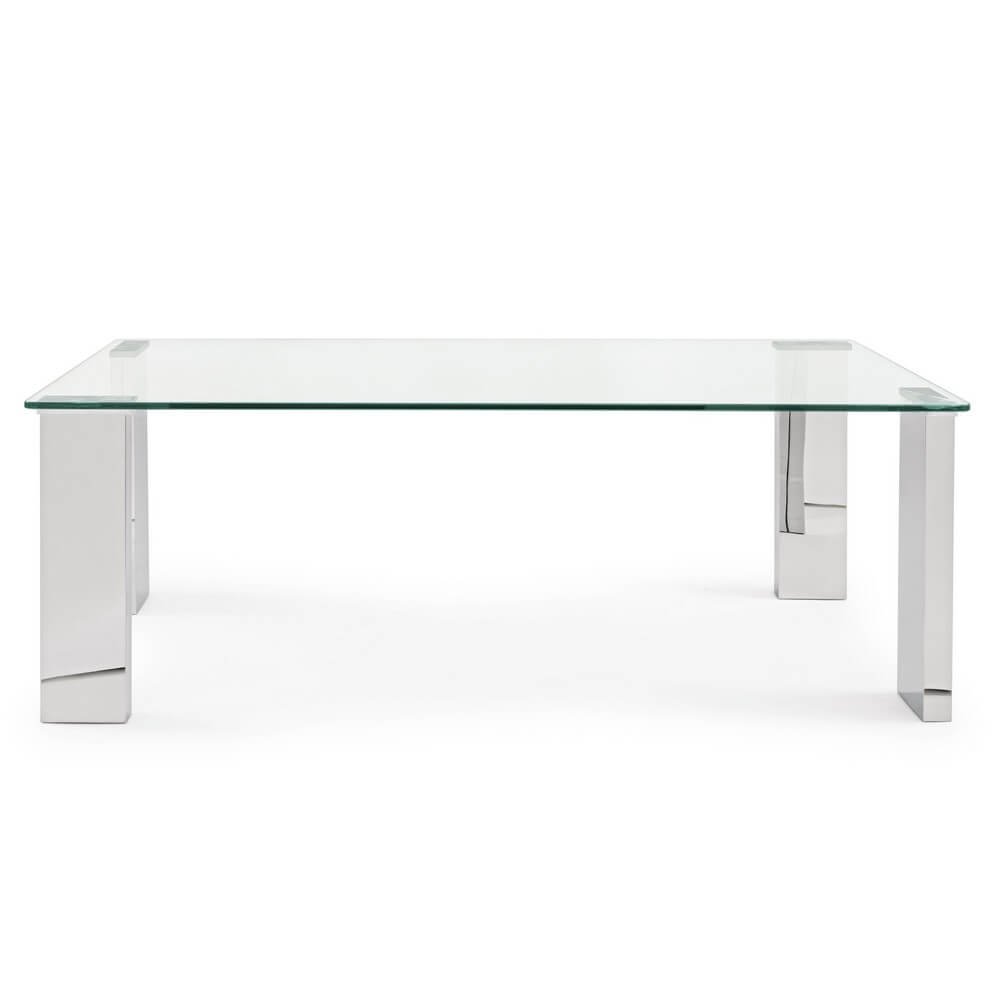 Tavolino moderno con piano in vetro 120X60 – FELIX