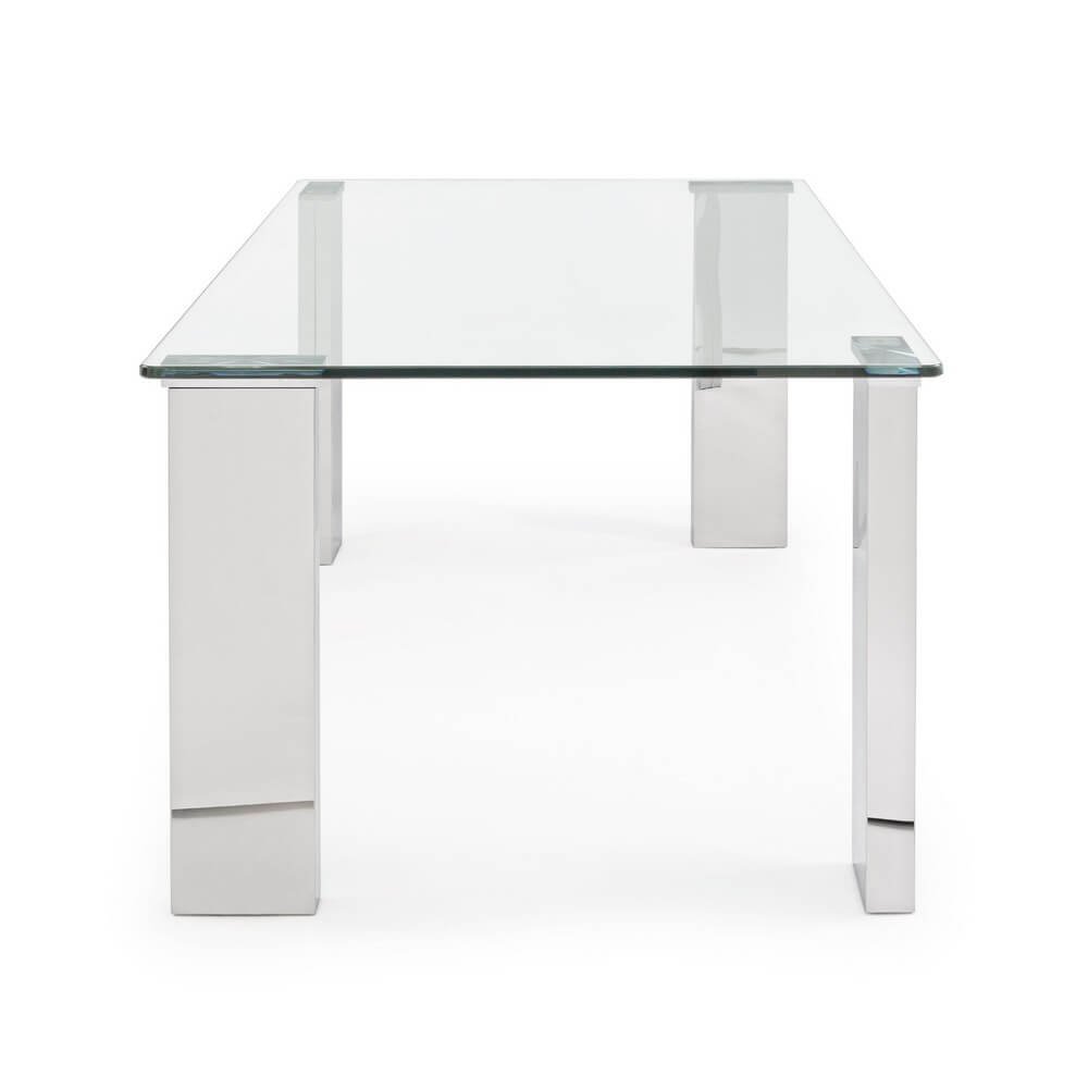 Tavolino moderno con piano in vetro 120X60 – FELIX