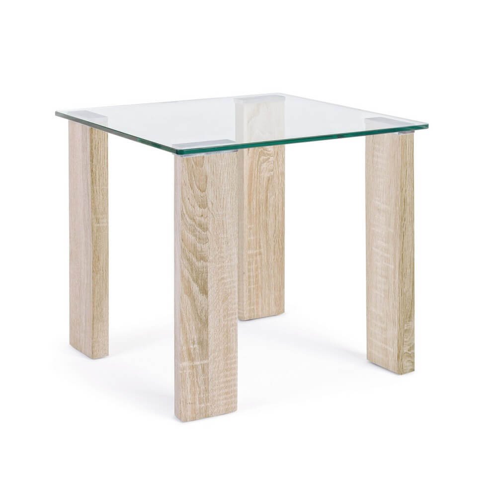 Tavolino moderno con piano in vetro 55X55 – FELIX