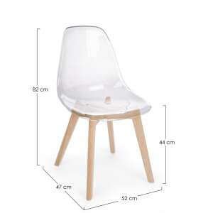 Sedia scandinava Trasparente (4 Pezzi) – TALIA
