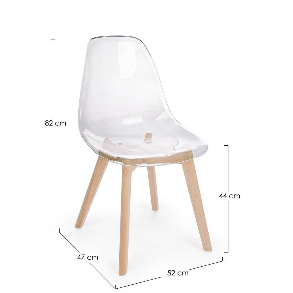 Sedia scandinava Trasparente (4 Pezzi) – TALIA